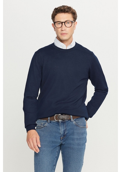 AC&Co / Altınyıldız Classics Erkek Lacı Yünlü Standart Fit Normal Kesim Bisiklet Yaka Triko Basic Kazak Lacı AC&Co / Altınyıldız Classics Erkek Lacı Yünlü Standart Fit Normal Kesim Bisiklet Yaka Triko Basic Kazak Lacı