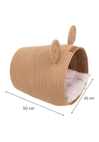 Reyo Max Design Maxie Bunny Kedi Yuvası Ve Köpek Yatağı Pudra Yumuşak Ve Konforlu Kedi Köpek Yatağı