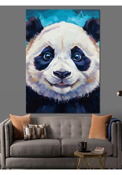 Karizma Tablo Çiçekli Su Altı Panda Dekoratif Kanvas - Mdf Ahşap Tablo