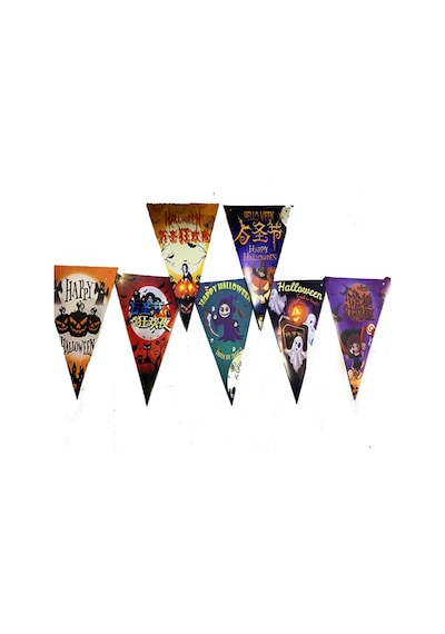 Nessiworld Baskılı Üçgen Model Halloween Banner Süs Bayrak 8 Li 6 Yaş