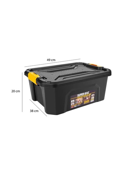 Super Kilitli Saklama Kutusu 20 Litre Bagaj Düzenleyici-1033 Çok Renkli