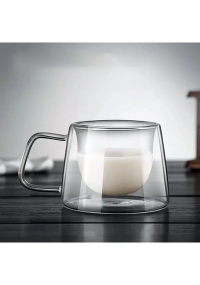 Morponi Borosilikat Cam Çift Çidarlı Çay & Kahve Kupası 180 Ml Vitracup 1 Adet Şeffaf