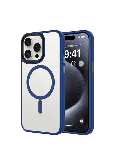 Apple Uyumlu iPhone 15 Pro Kılıf Mat Arka Yüzey Wireless Şarj Özellikli Zore Flet M-safe Kapak