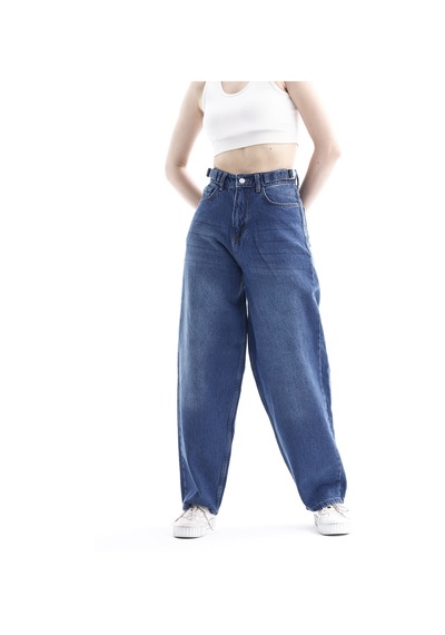 Pass&pass 2430 Kadın Yandan Tokalı Baggy Jeans Kot Denim Pantolon Mavi Pass&pass 2430 Kadın Yandan Tokalı Baggy Jeans Kot Denim Pantolon Mavi