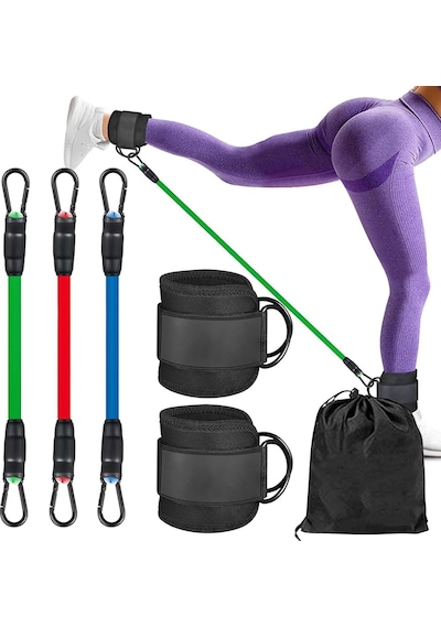 Valkyrie 6 Parça Baldır Kalça Egzersiz Seti Bacak Direnç Tansiyon Lastiği Pilates Yoga Destekleyici Çok Renkli