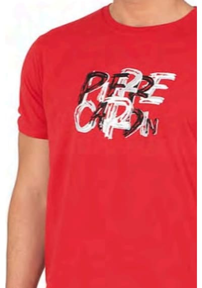 Pierre Cardin 6136 Erkek Kısa Kollu Bisiklet Yaka Şortlu Pijama Takımı-kırmızı