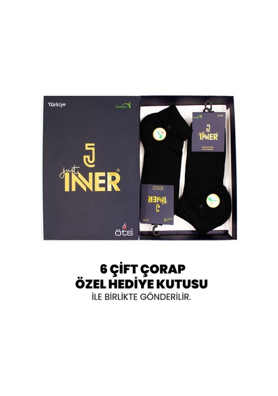 Just Inner Erkek 6 Lı Bambu Çorap Yazlık Patik Esnek Ve Konforlu 11200 Siyah