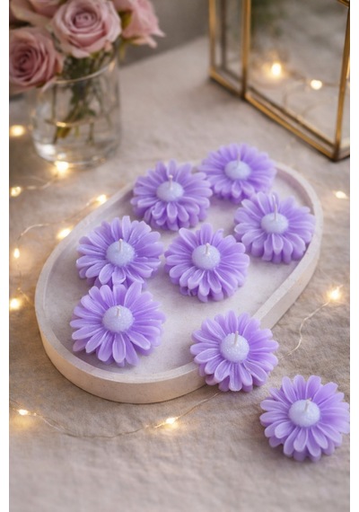 Bernami Vazo Pinterest Papatya Çiçeği Mum, El Yapımı Dekoratif Mum 12 Adet Diğer