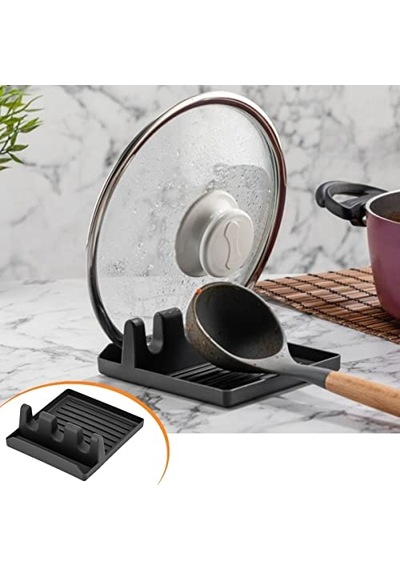 Kaşık Ve Kapak Tutucu - Kapak Standı Kaşık Kepçe Altlığı Düzenleyici Organizer