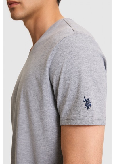 U.s. Polo Assn. Erkek Gri Melanj Tişört Basic 50326944-vr086