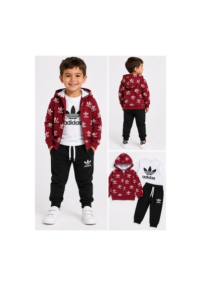 Mavi Boncukk Çocuk Kapüşonlu Fermuarlı 3'lü Takım Baskılı Sweatshirt Tişört Ve Eşofman Altı Kırmızı Mavi Boncukk Çocuk Kapüşonlu Fermuarlı 3'lü Takım Baskılı Sweatshirt Tişört Ve Eşofman Altı Kırmızı