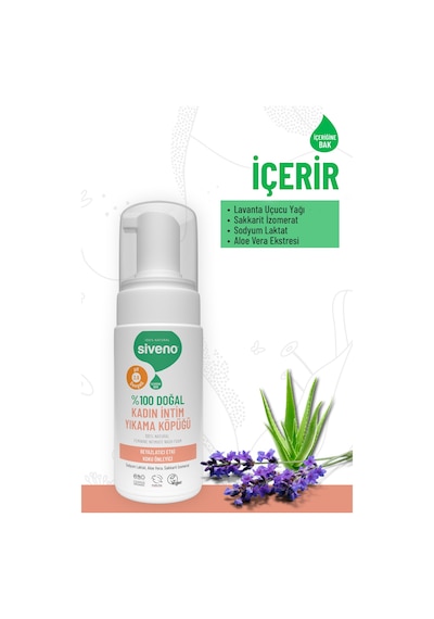 Siveno %100 Doğal İntim Yıkama Köpüğü Beyazlatıcı Etkili Koku Önleyici Ph 3.8 100 Ml