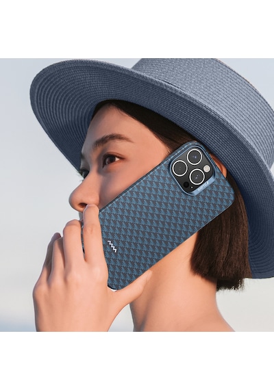Apple iPhone 16 Pro Max Kılıf M-safe Uyumlu Raptic Aramid Skin Origin Serisi Kapak Lacivert