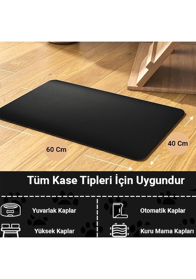 Matgo Pati Beslenme Matı Kaymaz Su Geçirmez Suni Deri Kedi Köpek Mama Paspası 40 x 60 CM