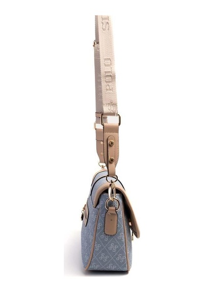 Silver Polo Sp1182 Kadın Çapraz Çanta Monogram Mavi-ten