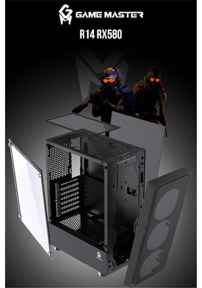 Game Master R14 R5-5500 16 GB 512 GB M2 SSD 8 GB RX580 Free Dos Masaüstü Oyuncu Bilgisayarı