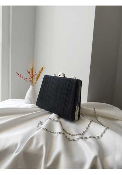 Vivazzaluxe Simli Abiye Düğün Nişan Kadın Clutch Çanta Siyah
