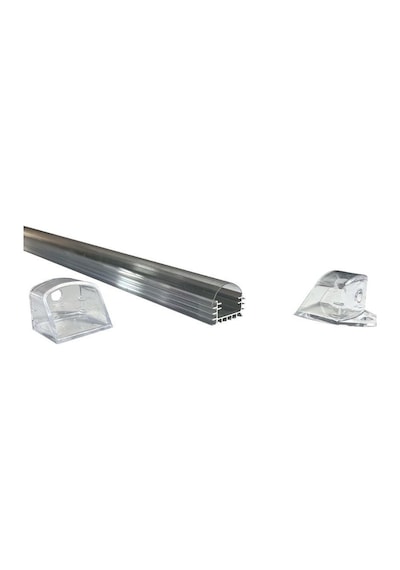 Lineer Alüminyum Boş Kasa Profil - Led Bar Boş Kasa Şeffaf Cam 1metre 2 Kanallı