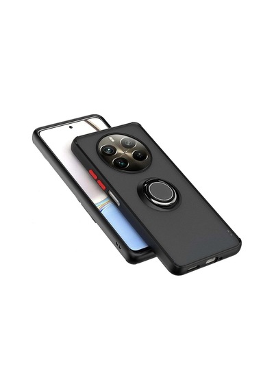 Adige Realme 12 Pro Rmx3842 Kılıf Montreal Yüzüklü Arkası Buğulu Siyah