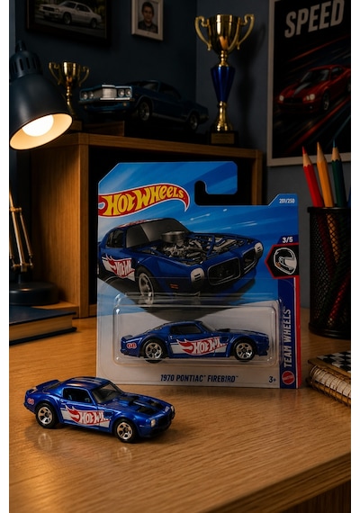 Hot Wheels 1970 Pontiac Firebird - Team Wheels Özel Seri Metal Oyuncak Araba Çok Renkli