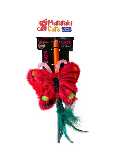 Matatabi Cats Kelebek Al. Saplı Kedi Oltası Matatabi,çıngırak Ve Özel Hışırtı İçerir.özel Kumaş