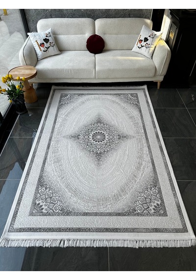 Elegance Halı Salon, Oturma, Yatak Odası Halısı Desen Kodu 90819-095 Beyaz-gri