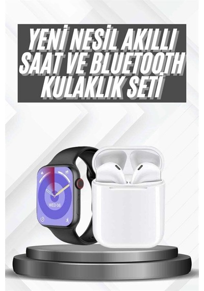Akıllı Saat Gümüş Kasa Bluetooth Kulaklık Hediyeli Çok Fonksiyonl