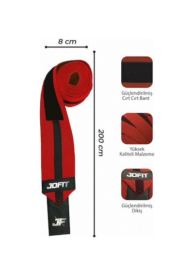 Jofit Knee Wraps / Diz Bandajı - 2'li Paket - Kırmızı-siyah Kırmızı