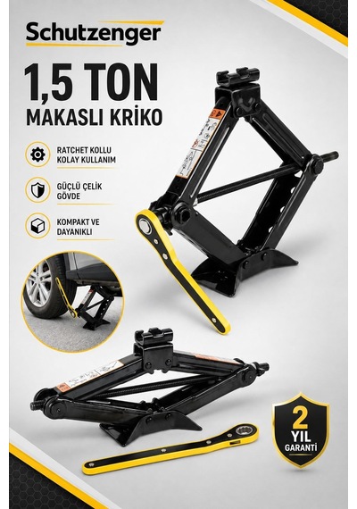 1.5 Ton Araç Krikosu Katlanır Pratik Cırcır Kollu Araba Kaldırma Krikosu Ps-5017