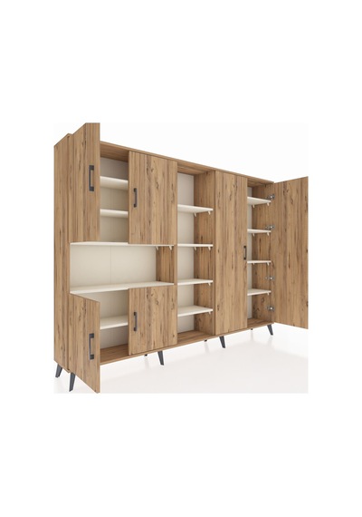 Arges Dolap 13 Raflı 6 Kapaklı 220x30x163 Çam-çam/aytaşı Çam-çam/aytaşı