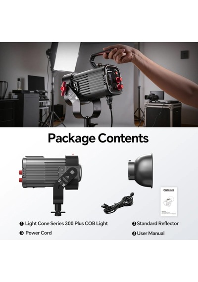 Photoolex Cone 300w Plus Cob Profesyonel Video Ve Stüdyo Işığı - Tf-ls-062pl