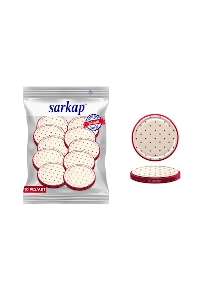 Sarkap Kavanoz Kapağı, 82mm, Hava Geçirmez, Sızdırmaz, Konserve İçin Uygun, 10&apos Lu Paket Kalp