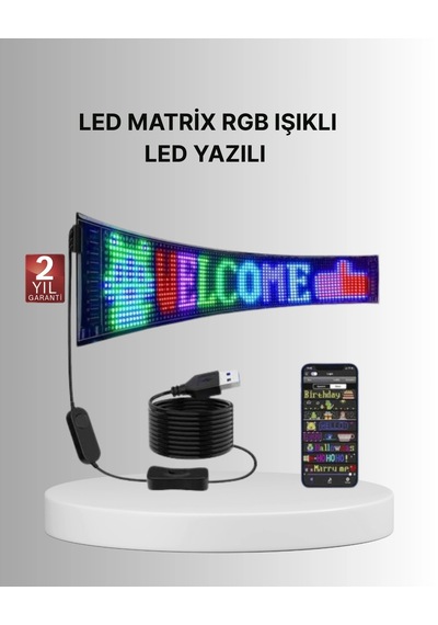Hubrendy Tekno Gece Kullanıma Uygun Pixel Rgb Led Panel Estetik Atmosfer Işığı