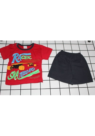 Beyzababykids Kaykay Baskılı Erkek Bebek Şortlu Ikili Takım