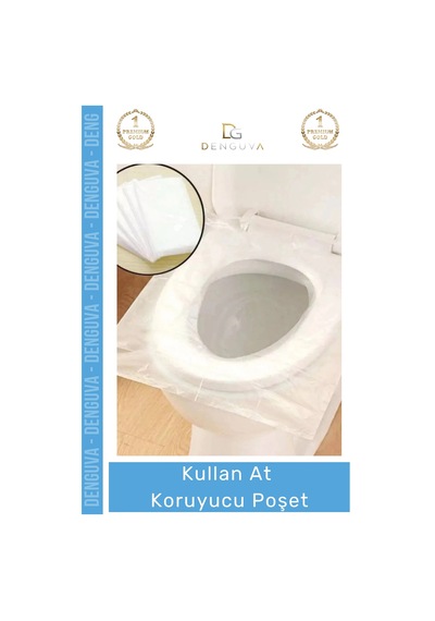 Klozetpoşeti Hijyenik Tek Kullanımlık Seyahat Tipi Koruyucu Pratik Steril Klozet Kapağı Poşeti 50 A Çok Renkli