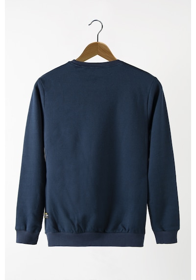 Terapi Men Erkek Lacivert Bisiklet Yaka Basic Düz Sweatshirt Lacivert