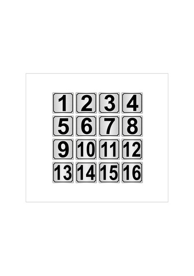 Metal Kapı,masa,dolap Numarası 4cmx4cm 16 Adet (1…16) Gümüş Renk Metal