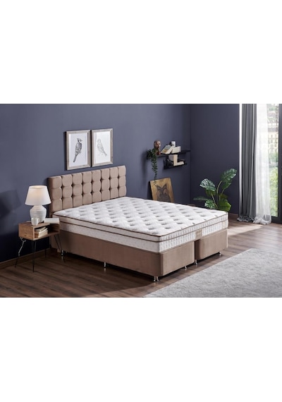 Nironyatak Niron Helen 80X180 Cm Tek Kişilik Yatak Baza Başlık Seti Aloe Ver