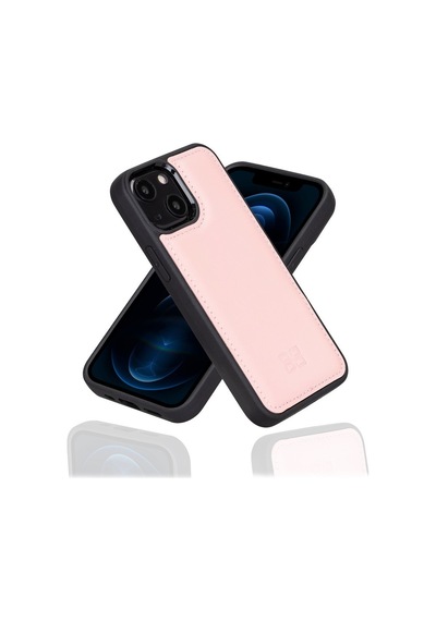 Bouletta Apple İphone 13 Mini Uyumlu Deri Arka Kapak Nu2 Pembe