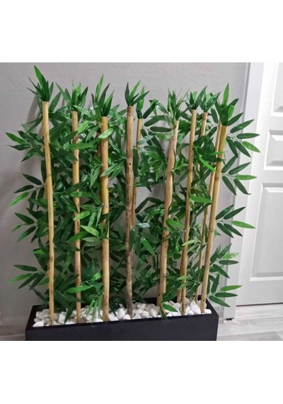 Rüzgar Yapay Çiçekçilik 20x90x100 Ölçülerinde Antrasit Renk 100 Cm 12 Çubuklu Seperatör Yeşil