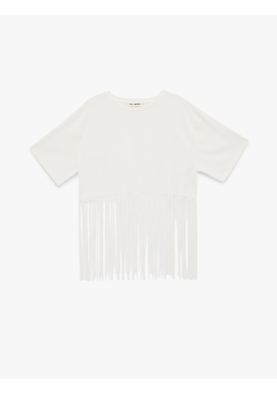 Koton Pamuklu Püskül Detaylı Kısa Kollu Bisiklet Yaka Oversize Crop Tişört Ekru 6sal10037ık Ekru Koton Pamuklu Püskül Detaylı Kısa Kollu Bisiklet Yaka Oversize Crop Tişört Ekru 6sal10037ık Ekru