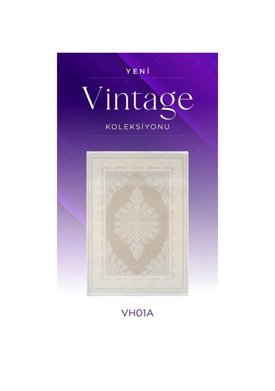 Royal Halı Vintage Vh01a Krem Vizon Akrilik Yumuşak Dokulu Klasik Göbekli Halı