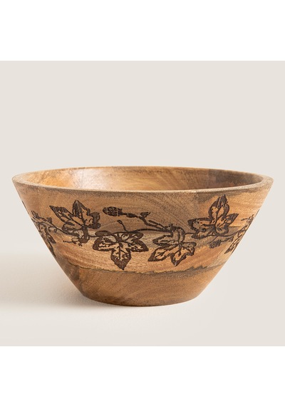 Foglia Ahşap Sunum Kasesi 25x25x11cm Natural Naturel