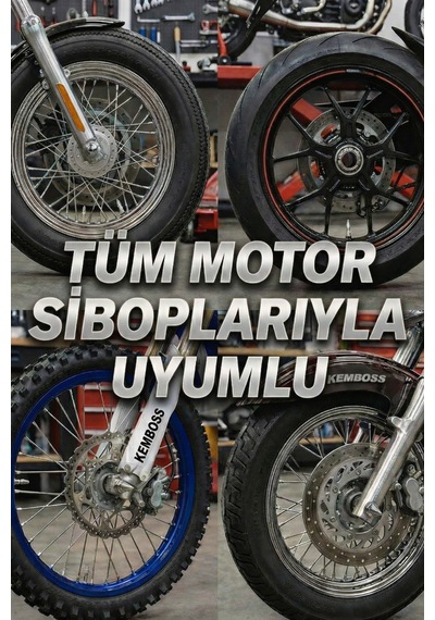 Motosiklet Sibop Kapağı Aksesuarı Krom 2 Li Set Universal Lastik Uyumlu