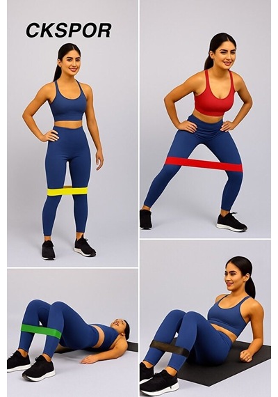 Aerobik Bant 5 Li Kademeli Dirençli Spor Lastik Seti Çok Renkli