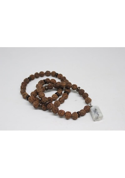 Ay Taşlı Rudraksha Tohum Dolama Bileklik 8Mm