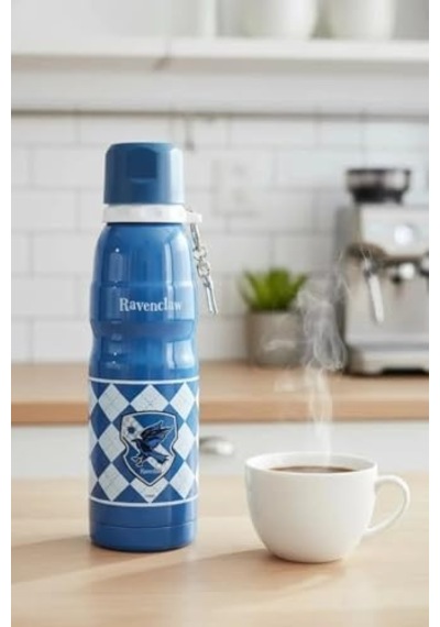 Miniso Harry Potter Lisanslı Charmlı Termos, 600 Ml Kapasite, Mavi Açık Beyaz