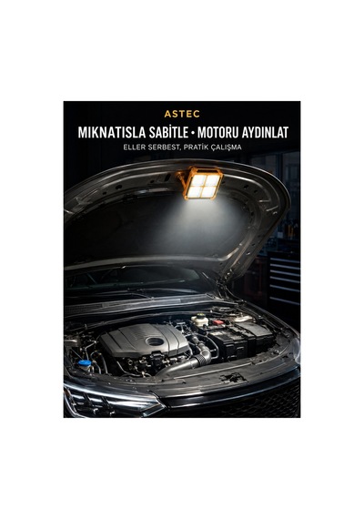 Astec Solar 200w Şarjlı Led Projektör Mıknatıslı Powerbank 4 Modlu Sarı Beyaz Çakar Taşınabilir Kamp Lambası