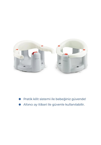 Babyjem Önden Açılır Banyo ve Mama Oturağı Ve Hediye Minderli - 2 li Set Kum Beji Çok Renkli