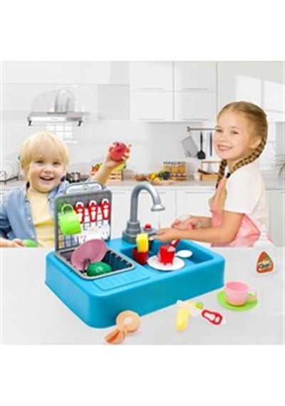 Modern Lavabo Su Akıtan Mavi